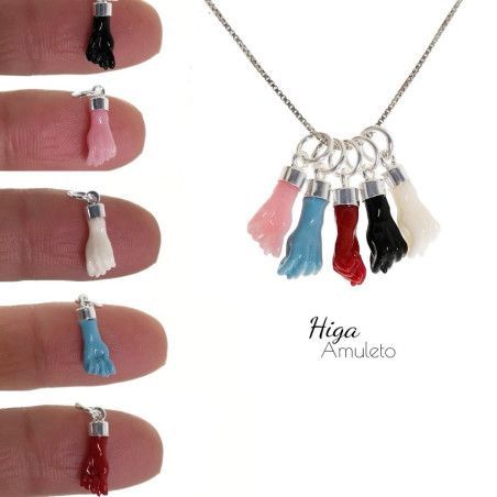 Colgante Amuleto Higa Mini Color en Plata de Ley 925mls