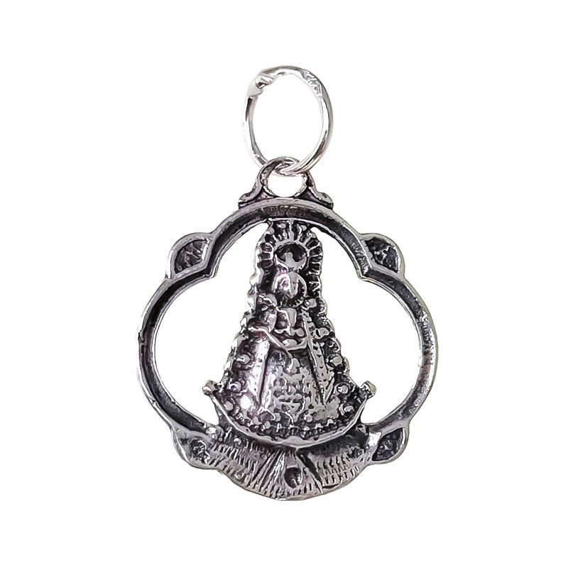 Colgante de la Virgen del Rocío Pandereta en Plata de Ley 925mls