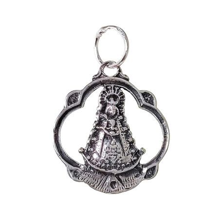 Colgante de la Virgen del Rocío Pandereta en Plata de Ley 925mls