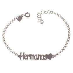Pulsera de Hermanas con Corazón en Plata de Ley 925mls
