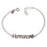 Pulsera de Hermanas con Corazón en Plata de Ley 925mls
