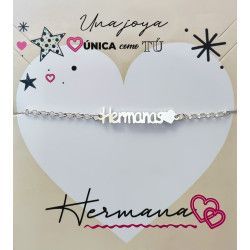 Pulsera de Hermanas con Corazón en Plata de Ley 925mls