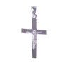 Colgante de Cruz Con Cristo Lisa en Plata de Ley 925mls