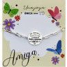 Pulsera de Amigas con Mensaje en Plata de Ley 925mls