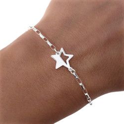 Pulsera de Estrella M/Calada en Plata de Ley 925mls