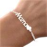 Pulsera de Mamá con Corazón en Plata de Ley 925mls
