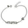 Pulsera de Mamá con Circonita en forma de Corazón en Plata de Ley 925