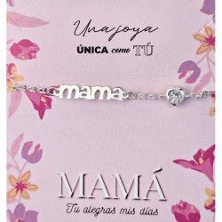 Pulsera de Mamá con Circonita en forma de Corazón en Plata de Ley 925