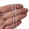 Cadena 40cm Forzada Combinada con Tramos Tallados en Plata de Ley 925