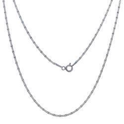 Cadena 40cm Barbada Combinada de Cuadraditos Martilleados en Plata 925