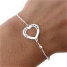 Pulsera de Mamá en Corazón Calado en Plata de Ley 925mls