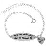Pulsera de Mamá en Corazón Colgando en Plata de Ley 925mls