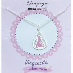 Gargantilla de la Virgen de la Cabeza Esmaltada en Plata de Ley 925mls