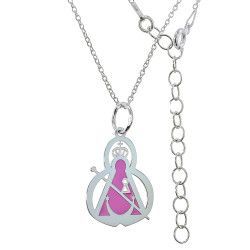 Gargantilla de la Virgen de la Cabeza Esmaltada en Plata de Ley 925mls
