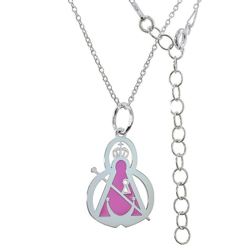 Gargantilla de la Virgen de la Cabeza Esmaltada en Plata de Ley 925mls
