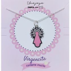 Gargantilla de la Virgen del Pilar Esmaltada en Plata de Ley 925mls