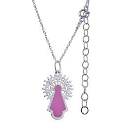 Gargantilla de la Virgen del Pilar Esmaltada en Plata de Ley 925mls
