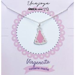 Gargantilla de la Virgen del Rocío Esmaltada en Plata de Ley 925mls