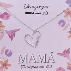 Gargantilla de Mamá Corazón Calado en Plata de Ley 925mls