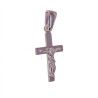 Colgante de Cruz Con Cristo Lisa en Plata de Ley 925mls