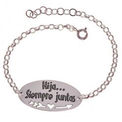 Pulsera Hija Siempre Juntas en Plata de Ley 925mls