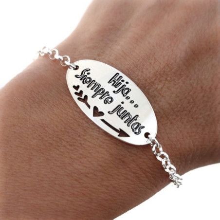 Pulsera Hija Siempre Juntas en Plata de Ley 925mls