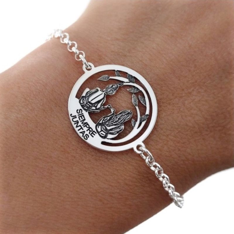 Pulsera Siempre Juntas Calada en Plata de Ley 925mls