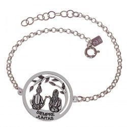 Pulsera Siempre Juntas Calada en Plata de Ley 925mls