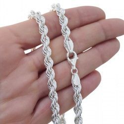 Cadena 50cm Cordón en Plata de Ley 925mls