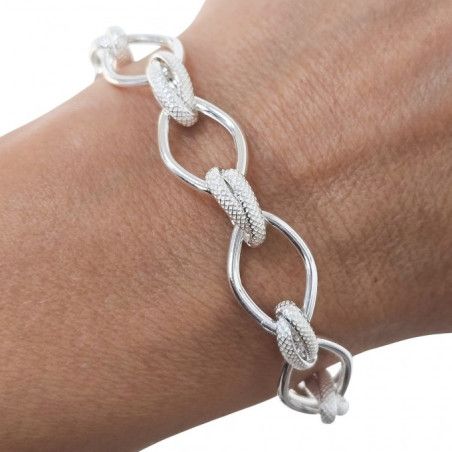 Pulsera Asas Huecas Entrelazadas en Plata de Ley 925mls