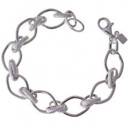 Pulsera Asas Huecas Entrelazadas en Plata de Ley 925mls