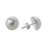 Pendiente de Media Bola Plata Mate de 12mm en Plata de Ley 925mls