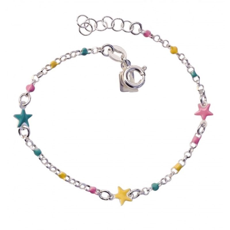 Pulsera Infantil de Estrellas en Plata de Ley 925mls