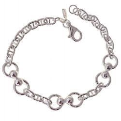 Pulsera Marinera con Bolas y Asas Entrelazadas en Plata de Ley 925mls