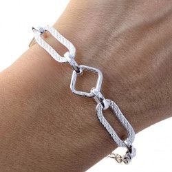 Pulsera Marinera con Asas Entrelazadas Talladas en Plata de Ley 925mls
