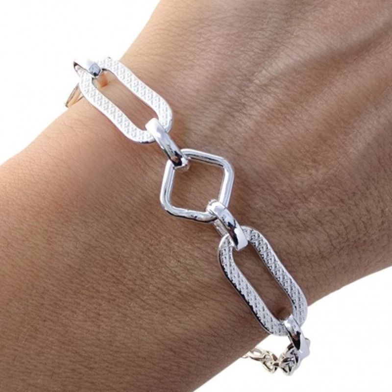 Pulsera Marinera con Asas Entrelazadas Talladas en Plata de Ley 925mls