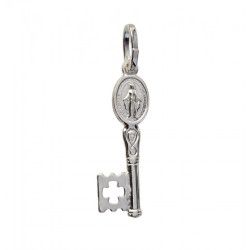 Colgante Llave de la Virgen Milagrosa en Plata de Ley 925mls