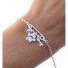 Pulsera Imperdible con Hueso - Huella - Corazón en Plata de Ley 925mls