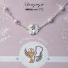 Pulsera de Comunión con la Virgen Niña y Perlas en Plata de Ley 925mls
