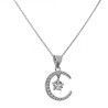 Gargantilla Luna con Estrella Circonitas en Plata de Ley 925mls