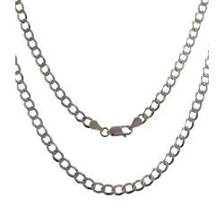 Cadena 50cm Barbada en Plata de Ley 925mls