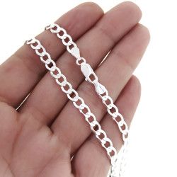 Cadena 50cm Barbada en Plata de Ley 925mls