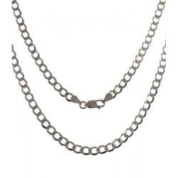 Cadena 60cm Barbada en Plata de Ley 925mls