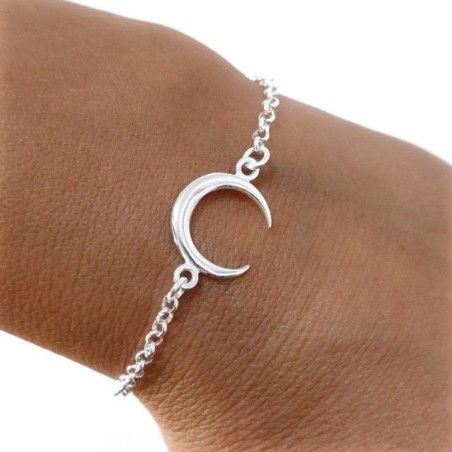 Pulsera de Luna Invertida en Plata de Ley 925mls