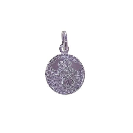 Colgante Medalla de San Cristóbal en Plata de Ley 925mls