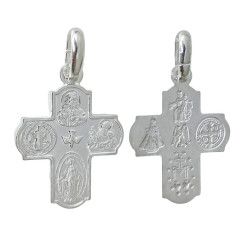 Colgante de Cruz de Las Cuatro Vías en Plata de Ley 925mls