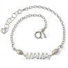 Pulsera de Mamá con Perlas en Plata de Ley 925mls
