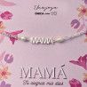 Pulsera de Mamá con Perlas en Plata de Ley 925mls