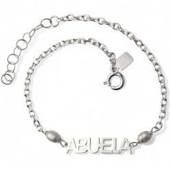 Pulsera de Abuela con Perlas en Plata de Ley 925mls