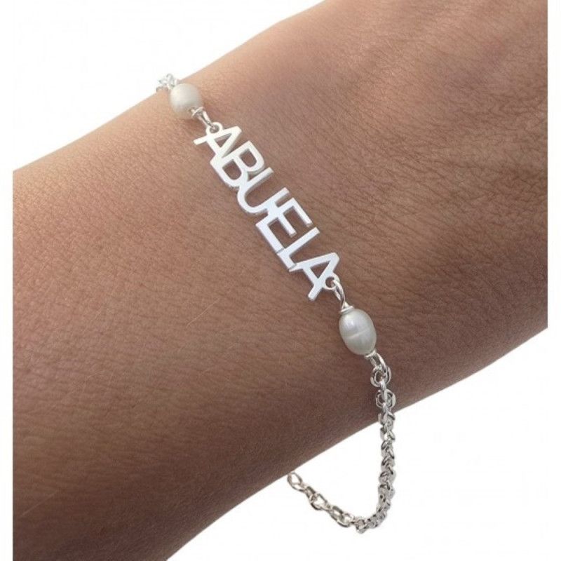 Pulsera de Abuela con Perlas en Plata de Ley 925mls